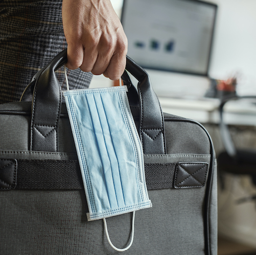 Safe Business Travel Mask and Briefcase